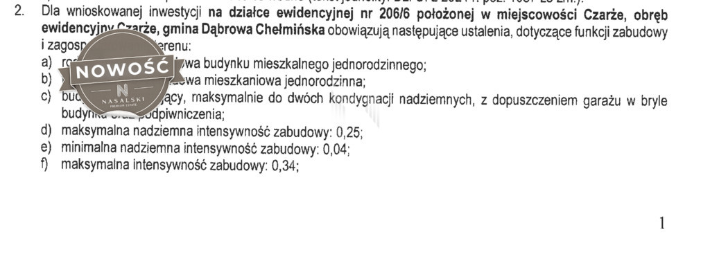Działka Sprzedaż Czarże Krótka 6